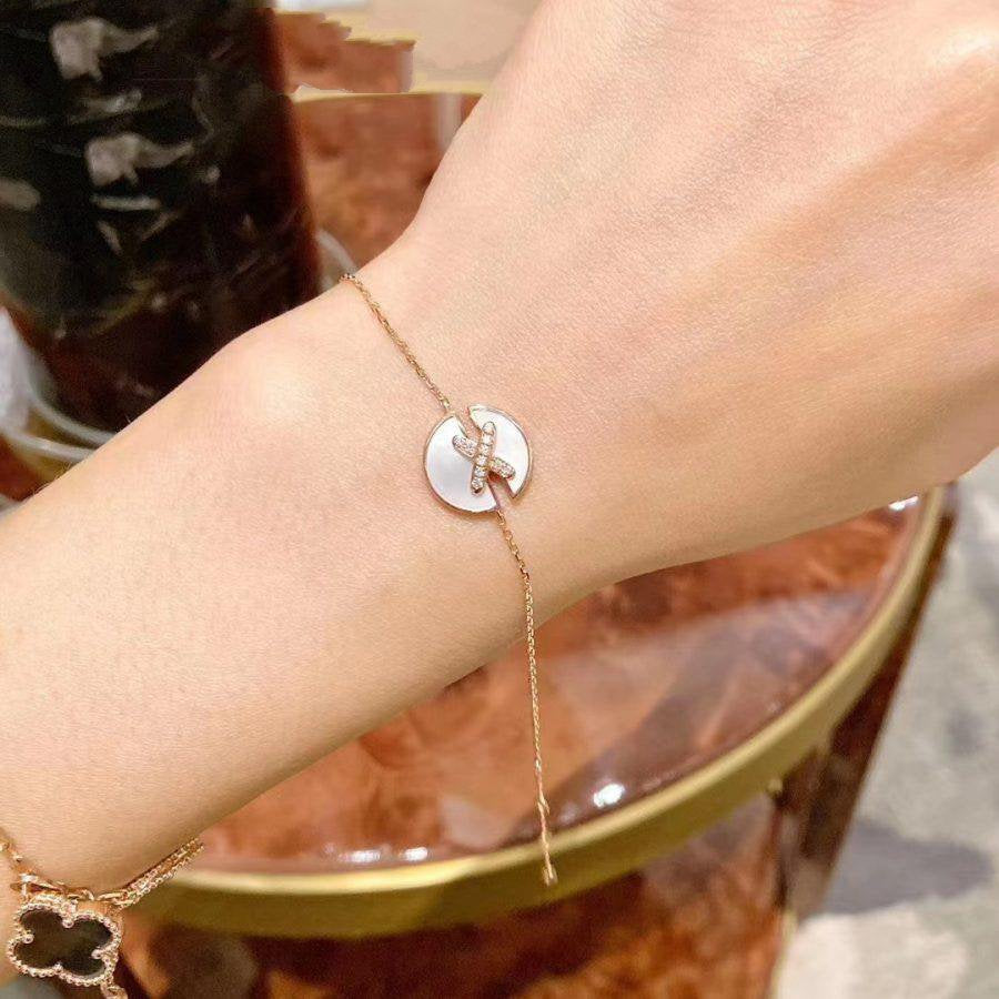 [LUCKY LOVE]JEUX DE BRACELET MOP PINK GOLD DIAMONDS