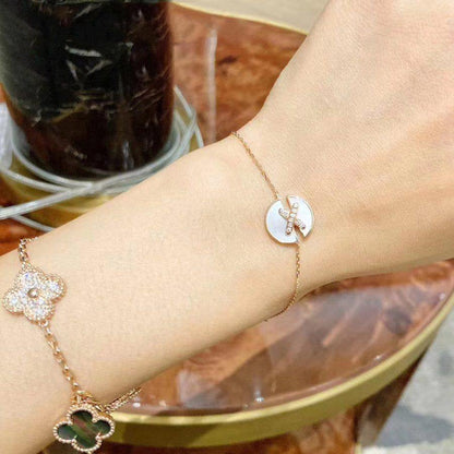 [LUCKY LOVE]JEUX DE BRACELET MOP PINK GOLD DIAMONDS