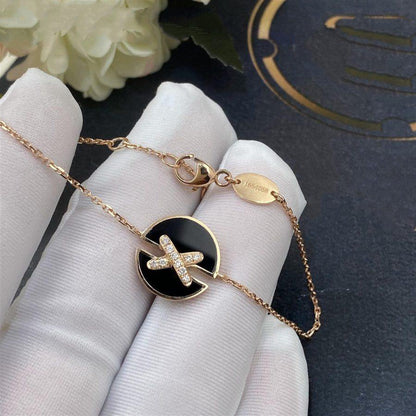 [LUCKY LOVE]JEUX DE BRACELET ONYX PINK GOLD DIAMOND