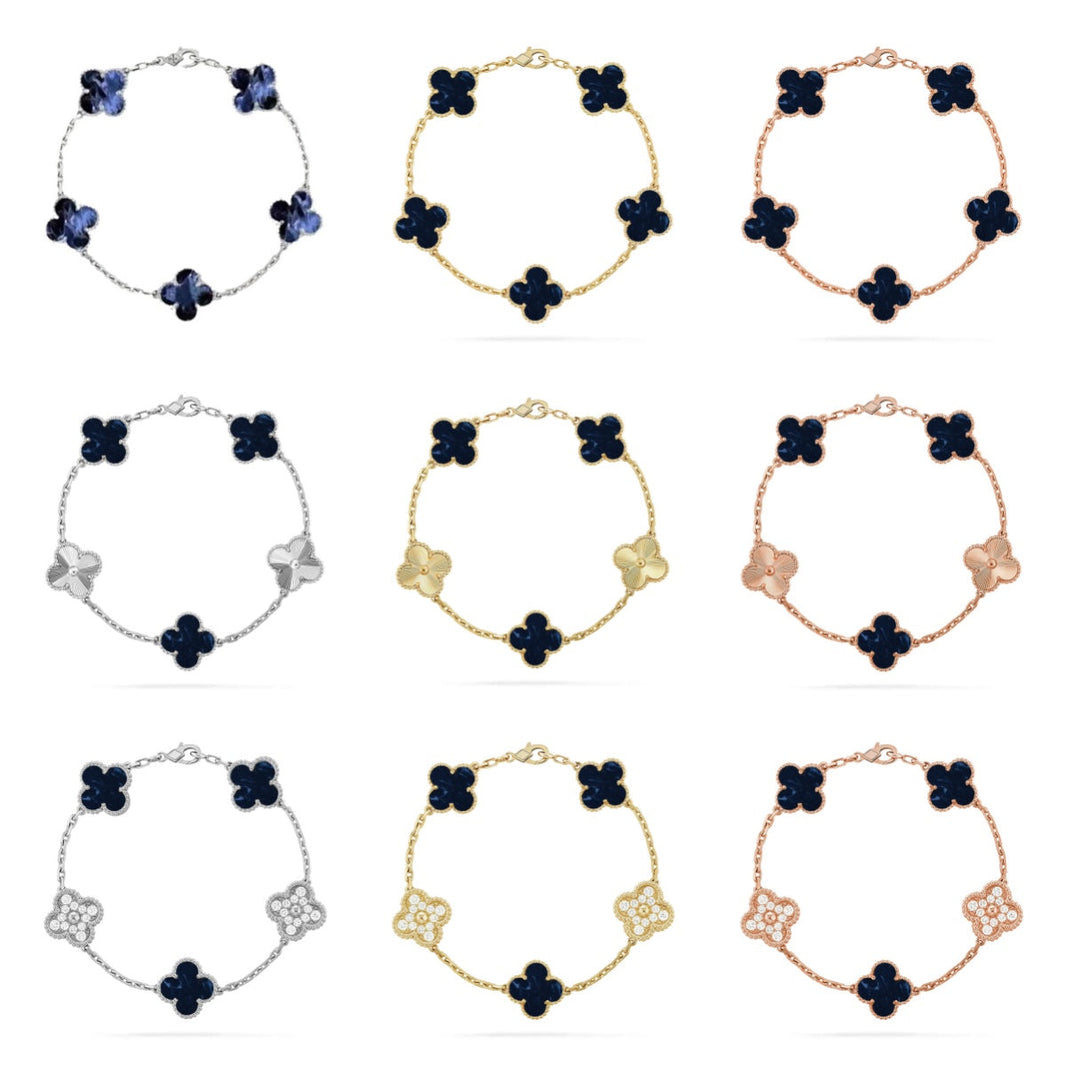 [LUCKY LOVE]CLOVER 5 MOTIF PIETERSITE BRACELET COLLECTION