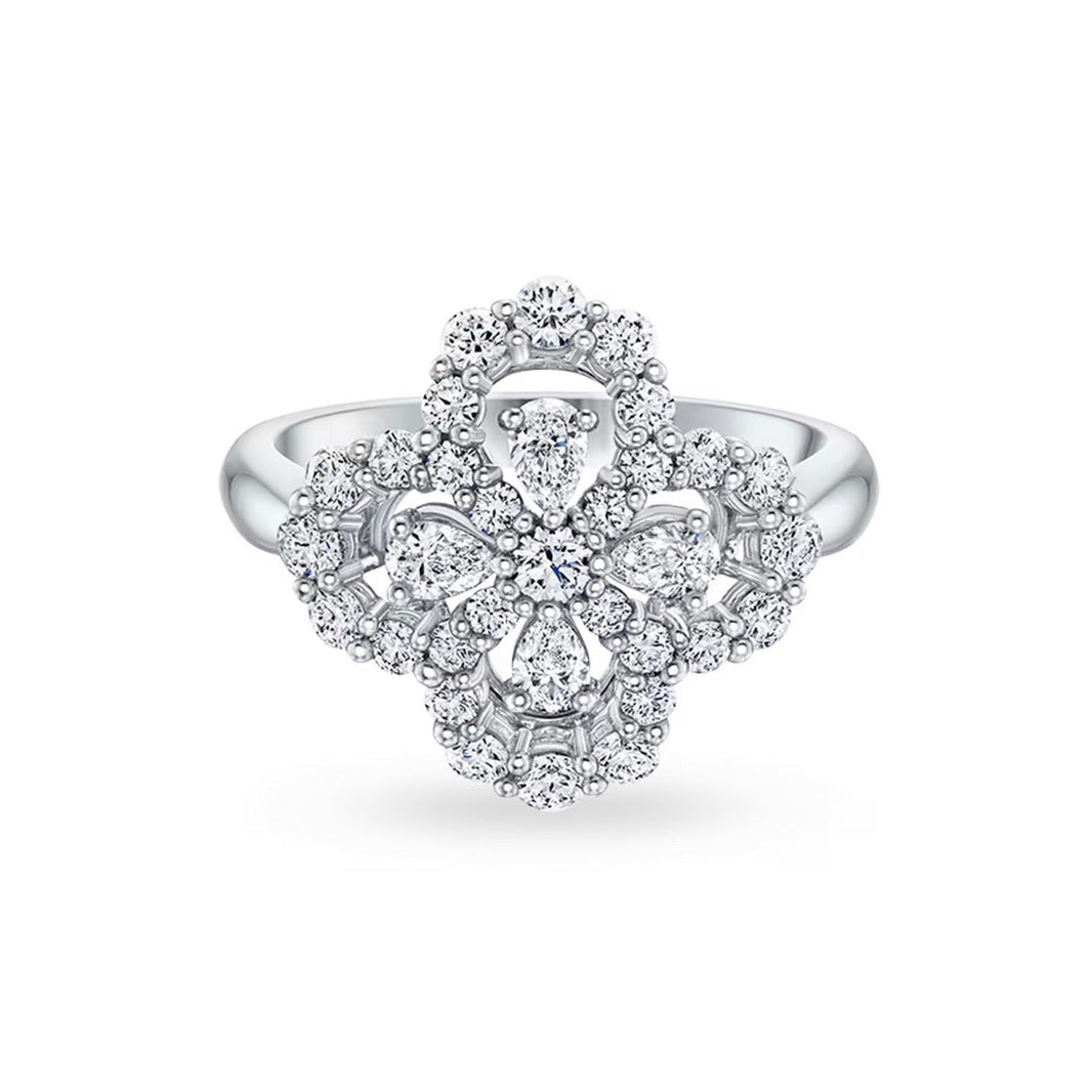 [LUCKY LOVE]LOOP RING FULL MOTIF DIAMOND 16MM SILVE