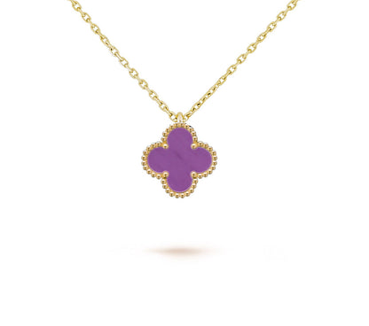[LUCKY LOVE]CLOVER MINI 9.5MM CARNELIANS NECKLACE COLLECTION