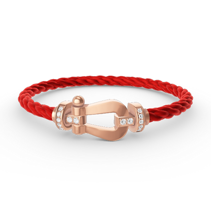 [LUCKY LOVE]FORCE LARGE HORSESHOE HALF DIAMOND BRACELET ROSE GOLD