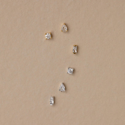 Mixed Diamond Flat Back Stud Set