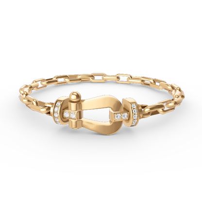 [LUCKY LOVE]FORCE LARGE HORSESHOE CLASP  METAL BRACELET
