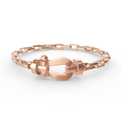 [LUCKY LOVE]FORCE LARGE HORSESHOE CLASP  METAL BRACELET