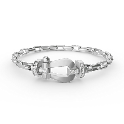 [LUCKY LOVE]FORCE LARGE HORSESHOE CLASP  METAL BRACELET