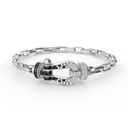 [LUCKY LOVE]FORCE LARGE HORSESHOE CLASP  METAL BRACELET