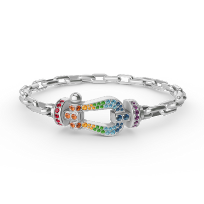 [LUCKY LOVE]FORCE LARGE HORSESHOE CLASP  METAL BRACELET