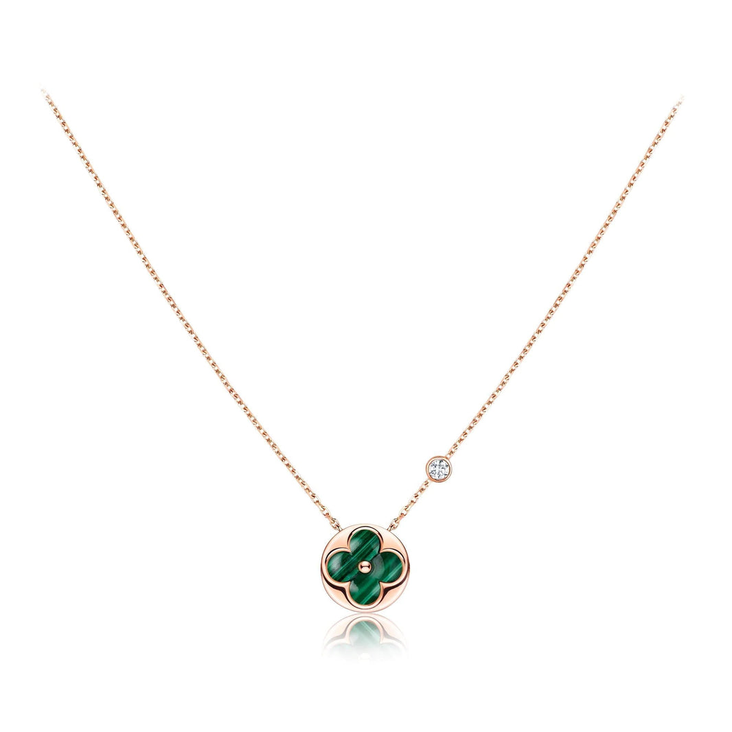 [LUCKY LOVE]SUN PEDANT PINK GOLD 1 DIAMOND NECKLACE
