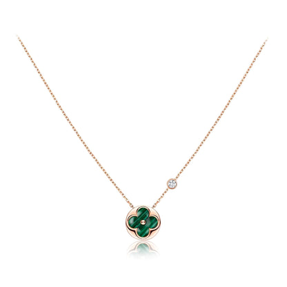 [LUCKY LOVE]SUN PEDANT PINK GOLD 1 DIAMOND NECKLACE