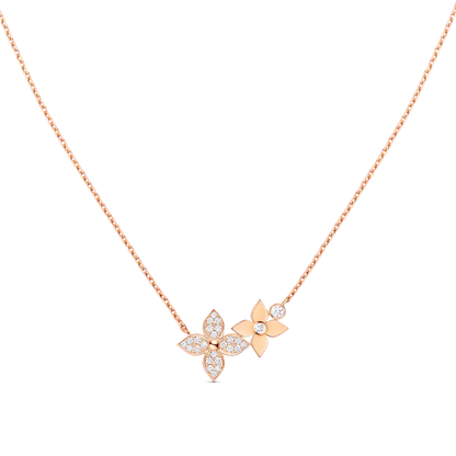 [LUCKY LOVE]STAR BLOSSOM NECKLACE PINK GOLD DIAMONDS