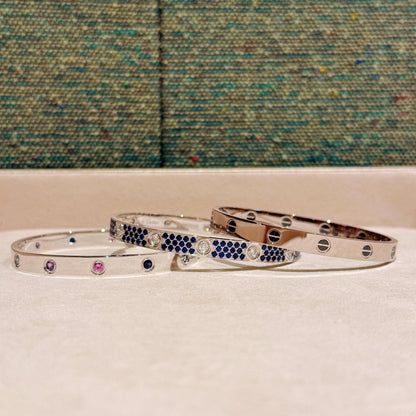 [LUCKY LOVE]2026 PAVE GEMSTONE LOVE BRACELET 6.1MM 10 DIAMONDS