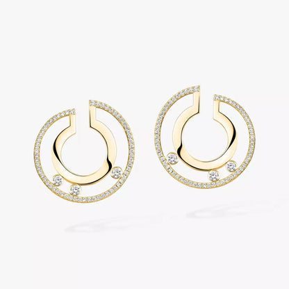 [LUCKY LOVE]Move Romane Small Diamond Hoop Earrings