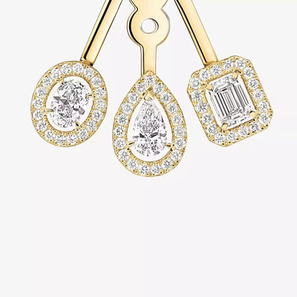 [LUCKY LOVE] My Twin Trio  Diamond Earrings