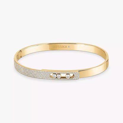 [LUCKY LOVE]Move Noa Rose Gold Pavé Diamond Bangle Bracelet
