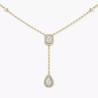 [LUCKY LOVE]Gold Diamond Tie Necklace