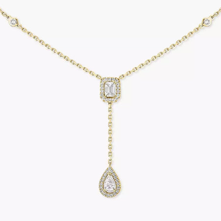 [LUCKY LOVE]Gold Diamond Tie Necklace