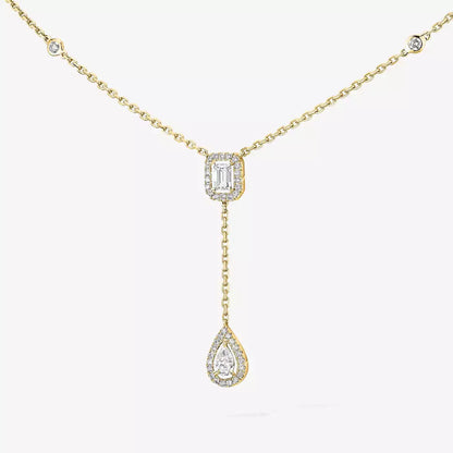[LUCKY LOVE]Gold Diamond Tie Necklace