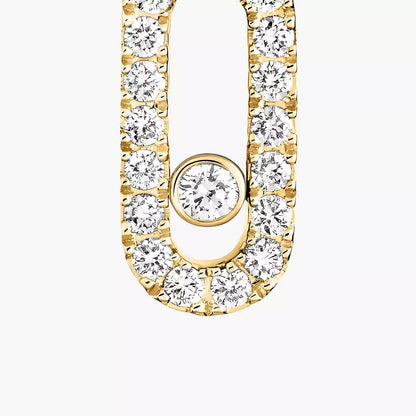 [LUCKY LOVE]Move Uno Single Diamond Hoop Earring