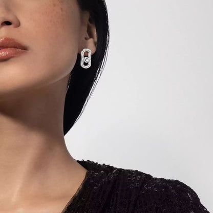 [LUCKY LOVE]So Move Pave_-Set Diamond Earrings in Silver