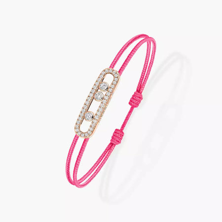 [LUCKY LOVE]Messika Care(s) pink cord pavé bracelet
