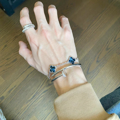 [LUCKY LOVE]CLOVER 5 MOTIF PIETERSITE BRACELET COLLECTION