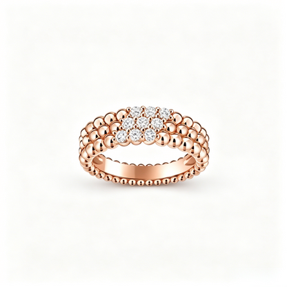 [LUCKY LOVE]Three-row diamond ring