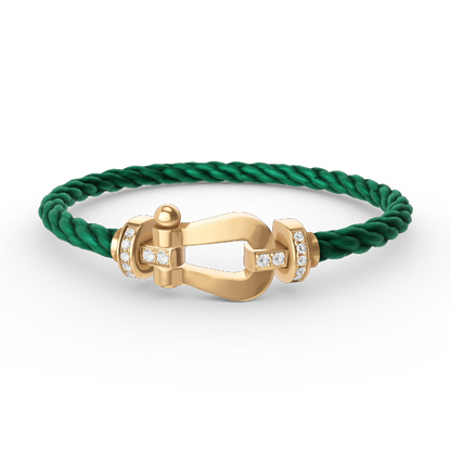 [LUCKY LOVE]FORCE LARGE HORSESHOE HALF DIAMOND BRACELET GOLD