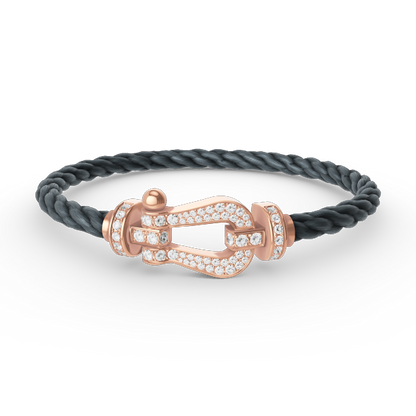 [LUCKY LOVE]FORCE LARGE HORSESHOE FULL DIAMOND BRACELET ROSE GOLD