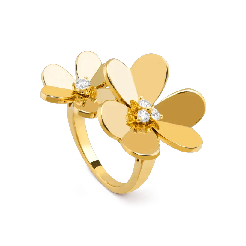 [LUCKY LOVE]CLOVER COMOS GOLD DIAMOND RING