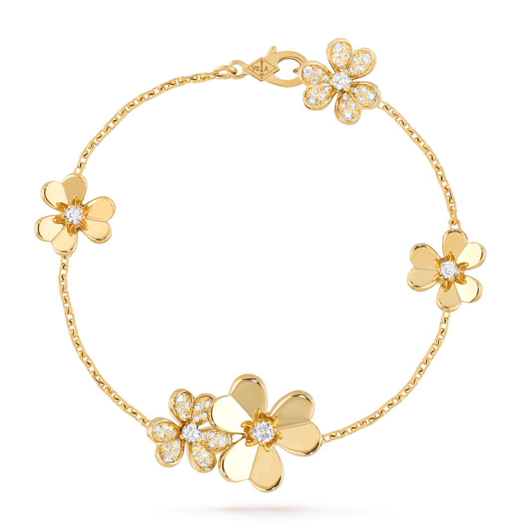 [LUCKY LOVE]FRIVOLE GOLD 5 FLOWERS BRACELET