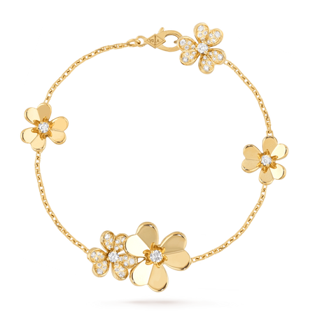 [LUCKY LOVE]FRIVOLE GOLD 5 FLOWERS BRACELET