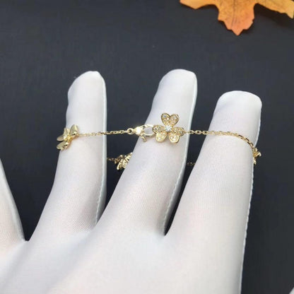 [LUCKY LOVE]FRIVOLE GOLD 5 FLOWERS BRACELET