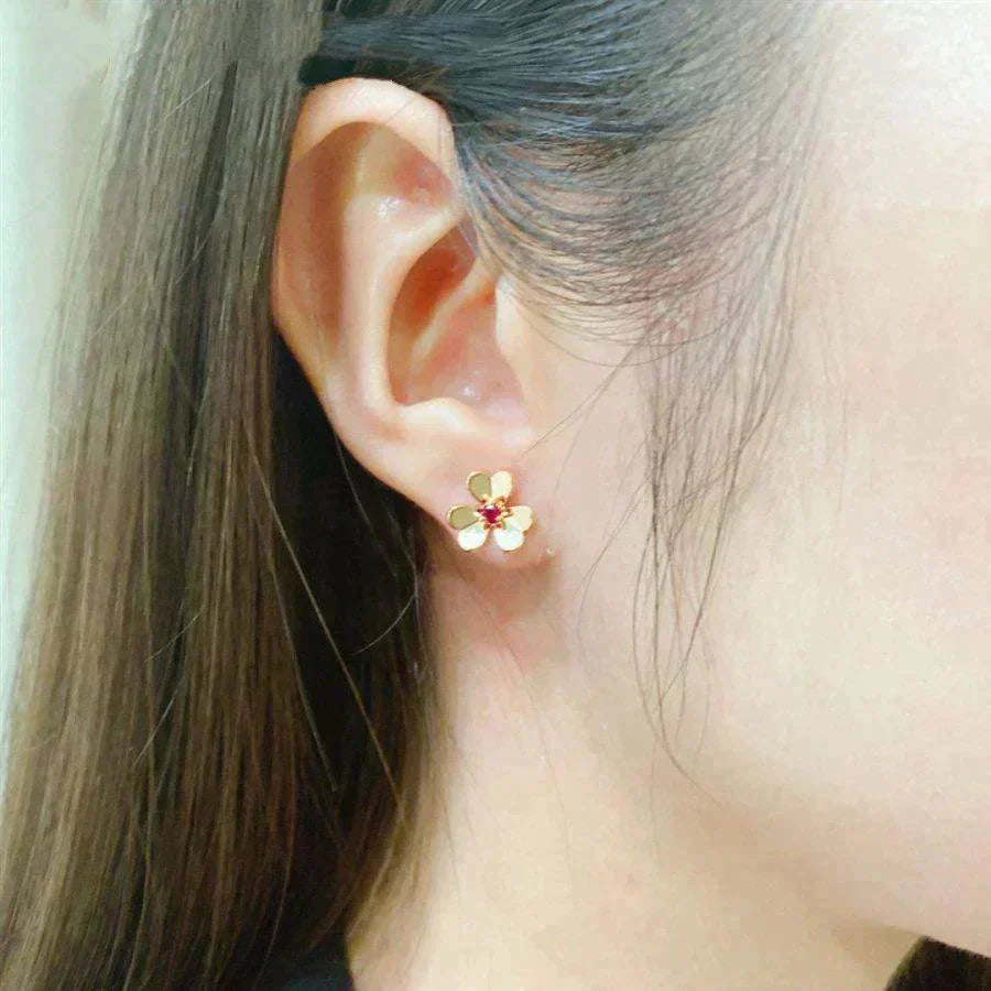[LUCKY LOVE]FRIVOLE  FLOWER PINK EARRINGS