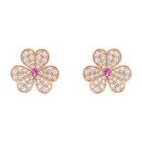[LUCKY LOVE]FRIVOLE PINK GOLD FLOWER DIAMOND EARRINGS