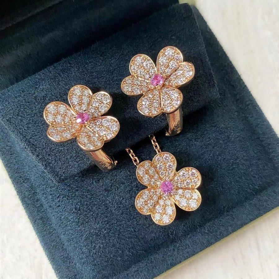 [LUCKY LOVE]FRIVOLE ROSE GOLD FLOWER DIAMOND NECKLACE