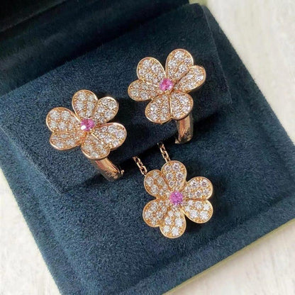 [LUCKY LOVE]FRIVOLE ROSE GOLD FLOWER DIAMOND NECKLACE
