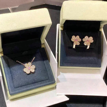 [LUCKY LOVE]FRIVOLE ROSE GOLD FLOWER DIAMOND NECKLACE