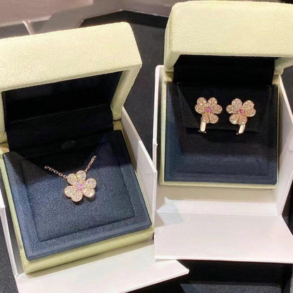 [LUCKY LOVE]FRIVOLE ROSE GOLD FLOWER DIAMOND NECKLACE