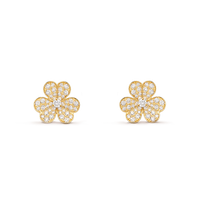 [LUCKY LOVE]FRIVOLE GOLD FLOWER DIAMOND EARRINGS