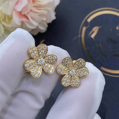 [LUCKY LOVE]FRIVOLE GOLD FLOWER DIAMOND EARRINGS