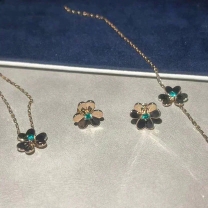 [LUCKY LOVE]FRIVOLE  FLOWER MALACHITE EARRINGS
