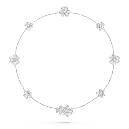 [LUCKY LOVE]FRIVOLE SILVER 9 FLOWERS NECKLACE