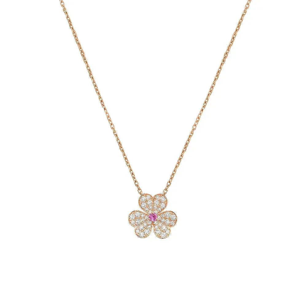 [LUCKY LOVE]FRIVOLE ROSE GOLD FLOWER DIAMOND NECKLACE