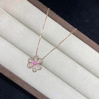 [LUCKY LOVE]FRIVOLE ROSE GOLD FLOWER DIAMOND NECKLACE