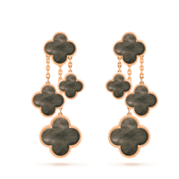 [LUCKY LOVE]CLOVER EARRINGS DARK MOP 4 MOTIFS ROSE GOLD