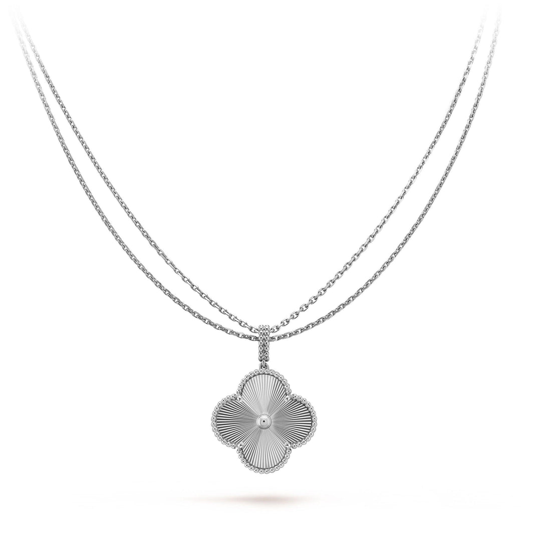 [LUCKY LOVE]CLOVER 25MM SILVER BIG CLOVER NECKLACE