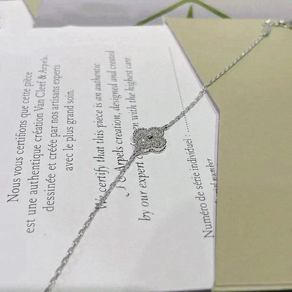 [LUCKY LOVE]CLOVER  SINGLE FLOWER BRACELET SILVER