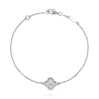 [LUCKY LOVE]CLOVER  SINGLE FLOWER BRACELET SILVER